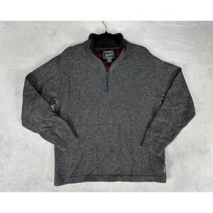 Woolrich Sweater Mens XL Gray Wool 1/4 Zip Sweatshirt Pullover Knit